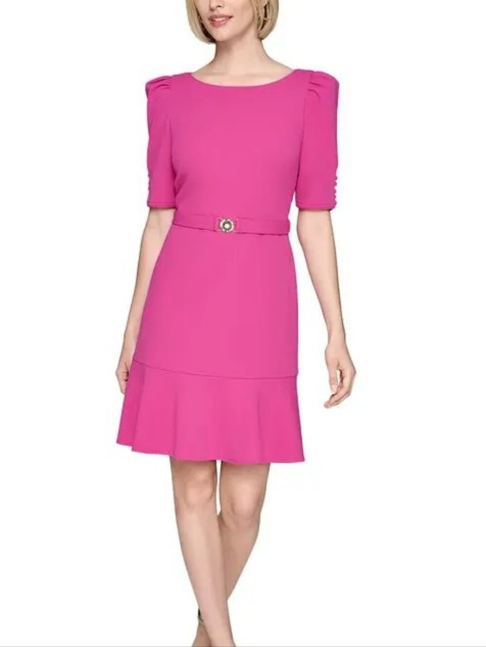 NWT: Karl Lagerfeld Paris Scuba Crepe Dress in French Fuchsia